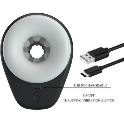 PRETTY LOVE - DJ GIRL MANNLIG MATURBATOR MED VIBRASJON 5 INNSTILLINGER SVART