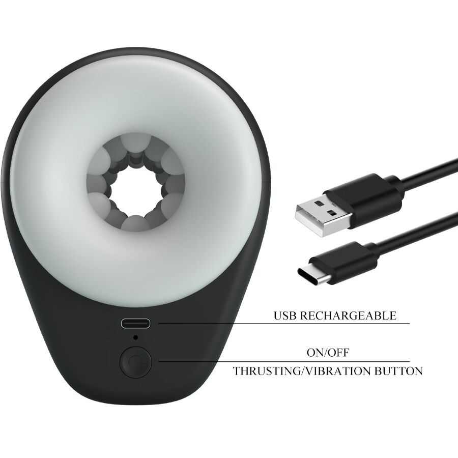 PRETTY LOVE - DJ GIRL MANNLIG MATURBATOR MED VIBRASJON 5 INNSTILLINGER SVART