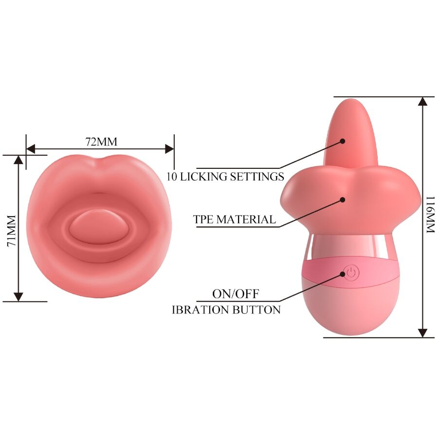 PRETTY LOVE - KYLEE TONGUE CLITORIS STIMULATOR 10 VIBRATIONS NUDE PINK