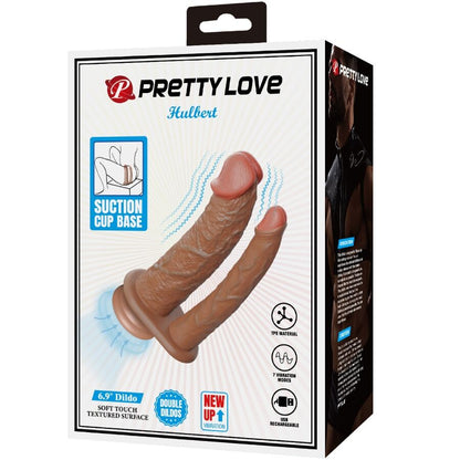 PRETTY LOVE - HULBERT DOBBEL REALISTISK DILDO MED VIBRASJON MULATO