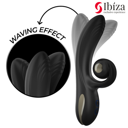 IBIZA - TWISTER VIBRATOR WITH CURVE STIMULATOR AND VIBRO-ROTATION