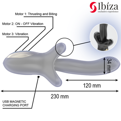 IBIZA - POWERFUL VIBRATOR WITH THRUSTING AND BITING EFFECT