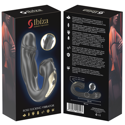 IBIZA - ROSE VIBRATOR FLICKING EFFECT AND CLIT STIMULATOR