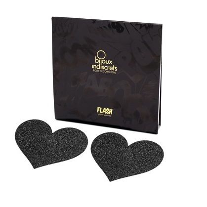 BIJOUX - INDISCRETS FLASH SVART HJERTE NIPPLE CUTS