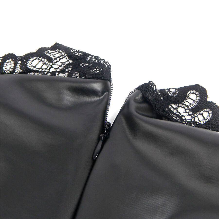 SUBBLIME - 957551 LACE COLLAR LEATHER DRESS BLACK L/XL