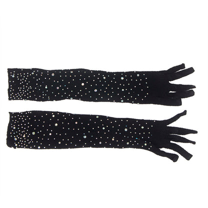SUBBLIME - 957469SHINE TRANSPARENT GLOVES BLACK S/M