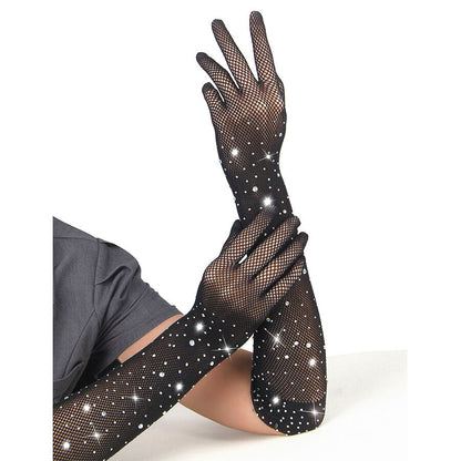 SUBBLIME - 957469SHINE TRANSPARENT GLOVES BLACK S/M