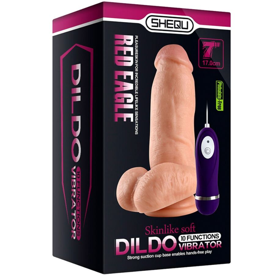 SHEQU - RED EAGLE VIBRATOR DILDO WITH REMOTE CONTROL 17 CM
