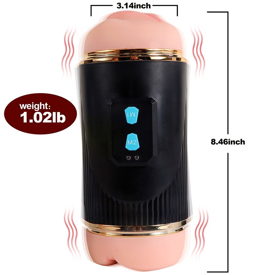 SHEQU - KAY DOBBELMASTURBATOR MED DOBBEL MUNN- OG VAGINAVIBRASJON