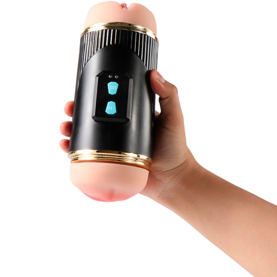 SHEQU - KAY DOBBELMASTURBATOR MED DOBBEL MUNN- OG VAGINAVIBRASJON