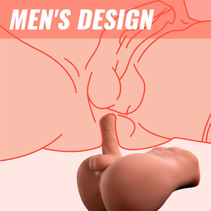 XISE - BERTLETT DILDO RUMPE REALISTISK DILDO OG ANUSMASTURBATOR FORAN POSISJON MED STYK 18 CM