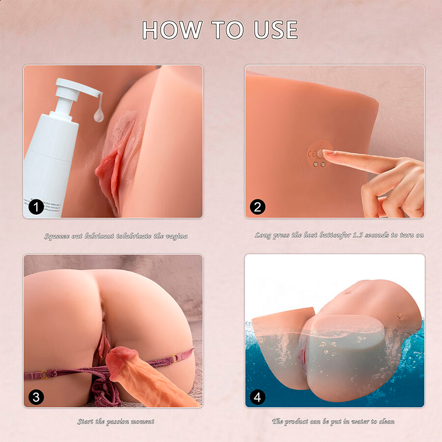 XISE - ETHEL THRUSTING REALISTIC VAGINA MASTURBATOR WITH MULTI-POSITION VIBRATION