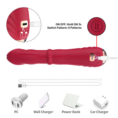 ARMONY - THERMO-ADJUSTABLE POINT A STIMULATOR VIBRATOR DILDO RED