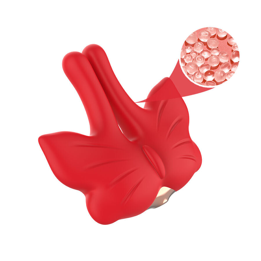 ARMONY - MAGNETIC NIPPLE CLAMPS WITH VIBRATION BUTTERFLY SHAPE RED