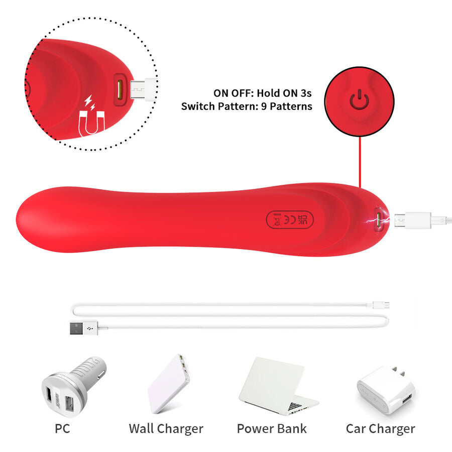 ARMONY - VIBRATOR WITH OSCILLATING TONGUE RED