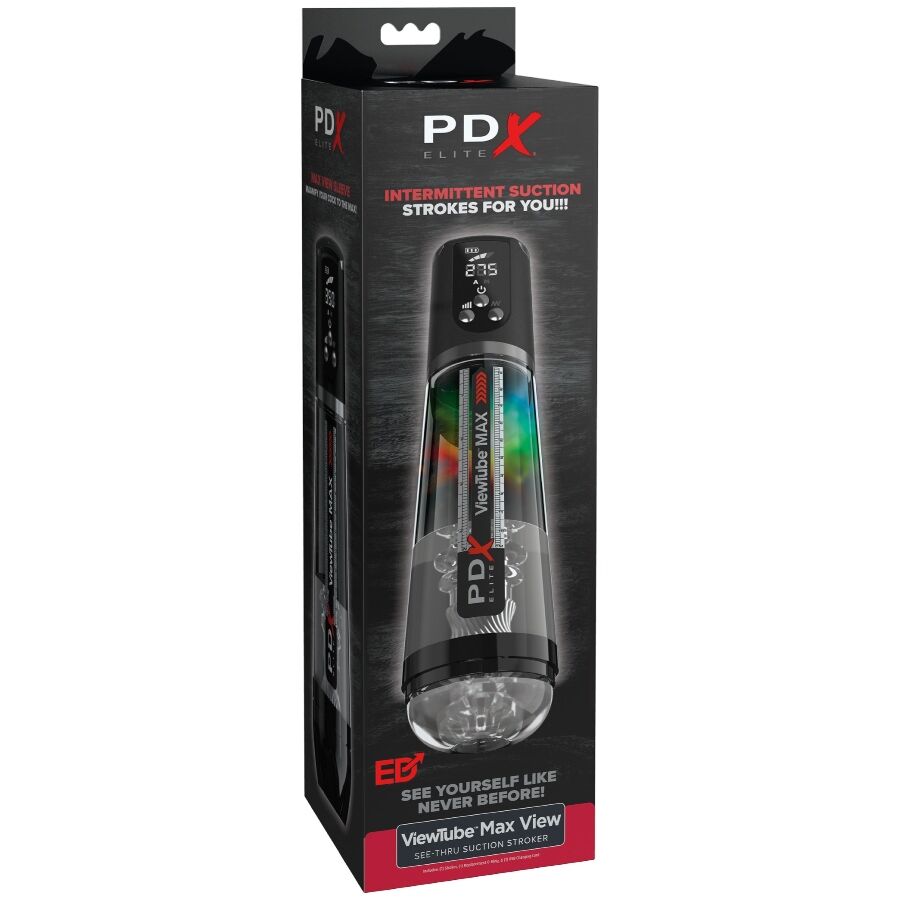 PDX ELITE - VIEWTUBE MAX VIEW AUTOMATISK MANUBILSEKJEKS MED TRANSPARENT SUGING