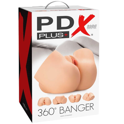 PDX PLUS - 360° BANGER REALISTISK ANAL- OG VAGINAMASTURBATOR