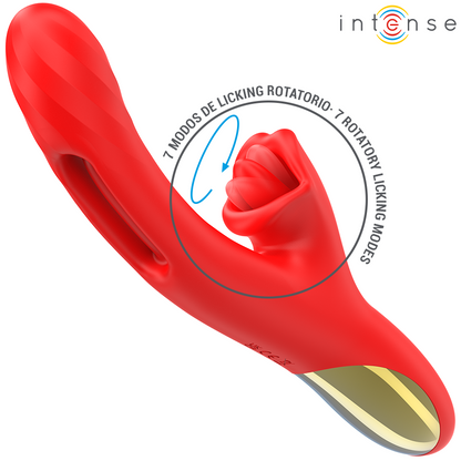 INTENSE - JESSICA MULTIFUNKSJONSVIBRATOR KLITORISSTIMULERING 24,8 CM RØD