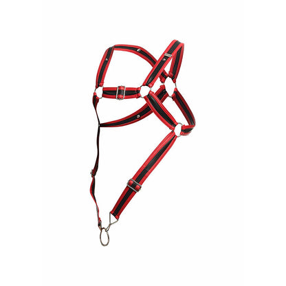 MOB - DNGEON RED CROSSED PENIS HARNESS ONE SIZE