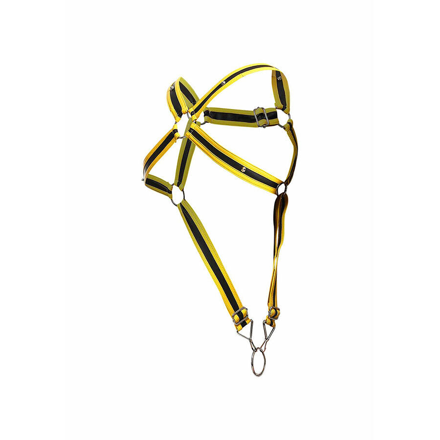 MOB - DNGEON YELLOW CROSSED PENIS HARNESS ONE SIZE
