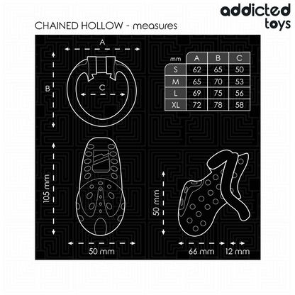 AVHENGIG LEKETØY LÅST - LENKEDE HULT PENISBUR 10,5 CM