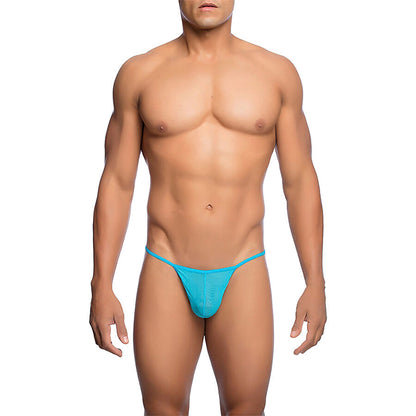 MOB - TRANSPARENT T-SHAPED THONG AQUA SIZE L/XL