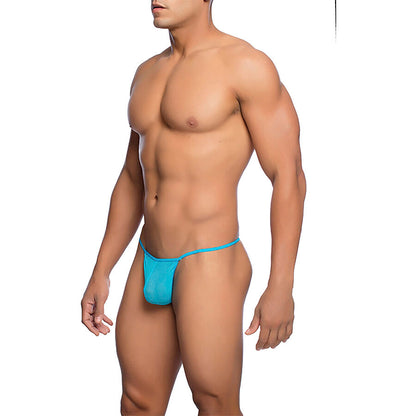 MOB - TRANSPARENT T-SHAPED THONG AQUA SIZE S/M
