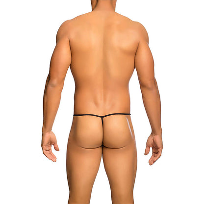 MOB - TRANSPARENT T-SHAPED THONG BLACK SIZE S/M