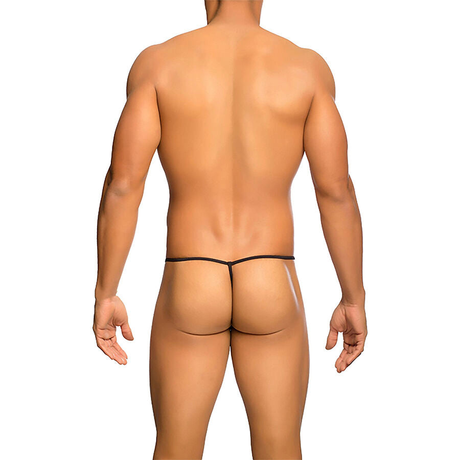 MOB - TRANSPARENT T-SHAPED THONG BLACK SIZE S/M