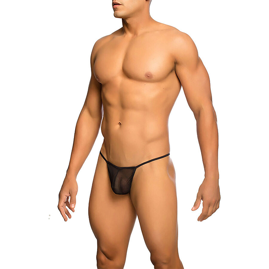 MOB - TRANSPARENT T-SHAPED THONG BLACK SIZE L/XL