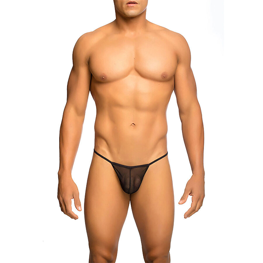 MOB - TRANSPARENT T-SHAPED THONG BLACK SIZE L/XL