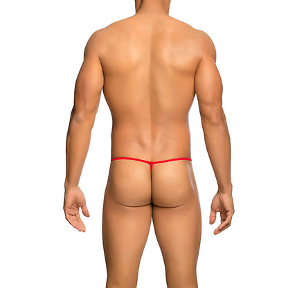 MOB - RED T-SHAPED TRANSPARENT THONG SIZE S/M
