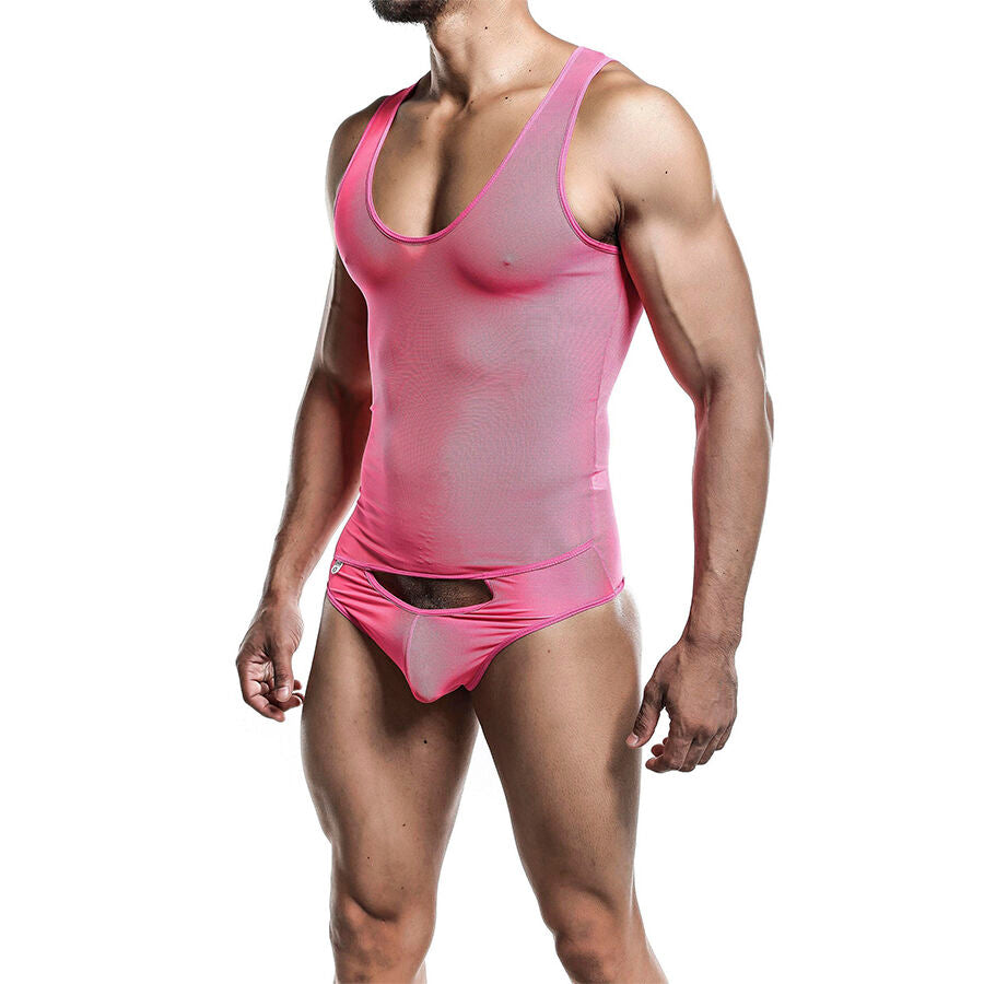 MOB - TRANSPARENT PINK BODYSHEER SIZE L/XL