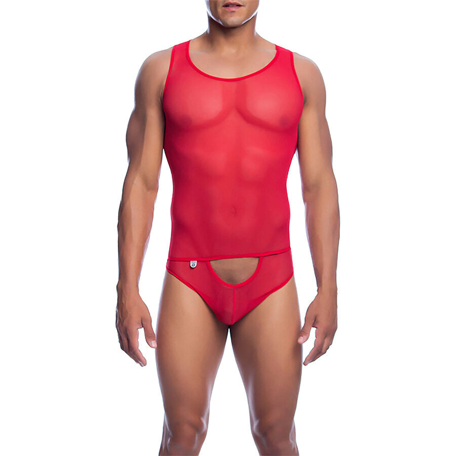 MOB - RED TRANSPARENT BODYSHEER SIZE S/M