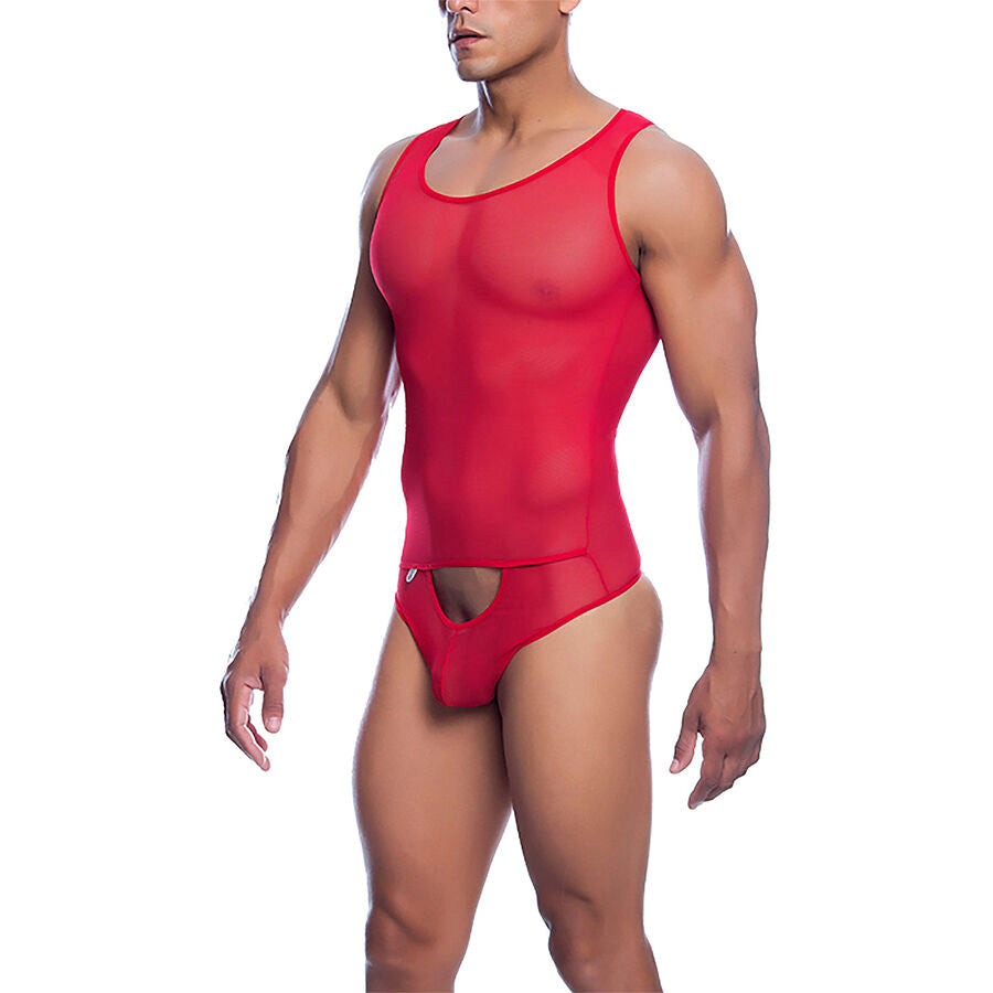 MOB - RED TRANSPARENT BODYSHEER SIZE S/M