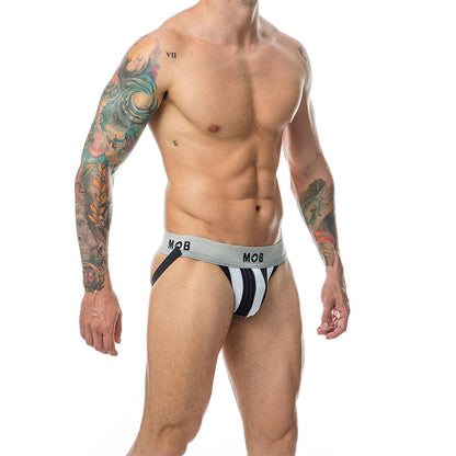 MOB - CLASSIC STRIPE WHITE JOCK SIZE S