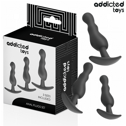 ADDICTED TOYS - SET OF 3 ANAL PLUG SILICONE MODEL 1