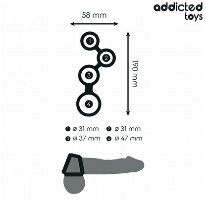 ADDICTED TOYS - PENIS RING WITH DIVIDERS FOR TESTICLES