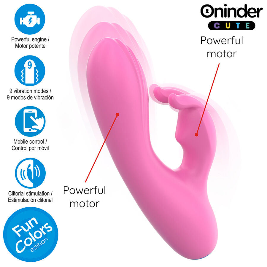 ONINDER CUTE - LOVE BUNNY VIBRATOR G-SPOT KLITORIS - GRATIS VERDENSOMSPENNENDE APP