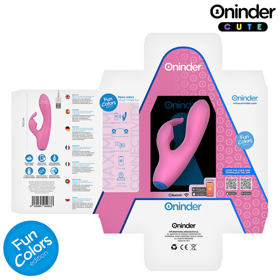 ONINDER CUTE - LOVE BUNNY VIBRATOR G-SPOT KLITORIS - GRATIS VERDENSOMSPENNENDE APP