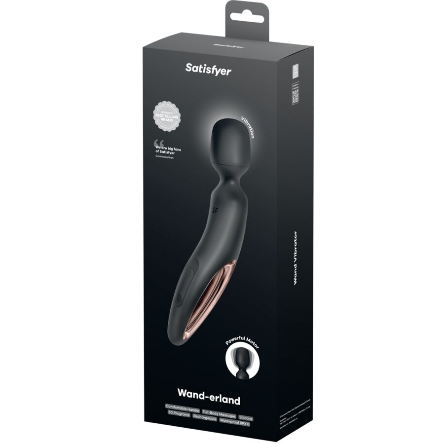 SATISFYER - WAND ERLAND VIBRERINGSMASSASJON SVART