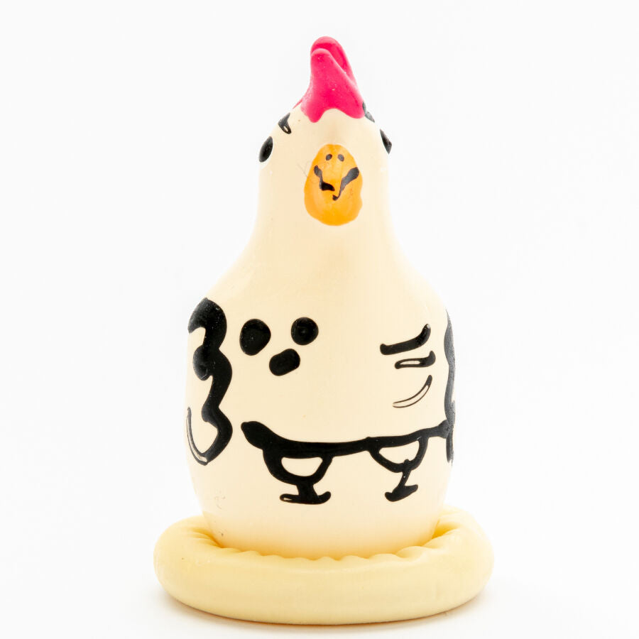 CONDOMERIE - HANDPAINTED NOVELTY CONDOMS COCKY ROOSTER