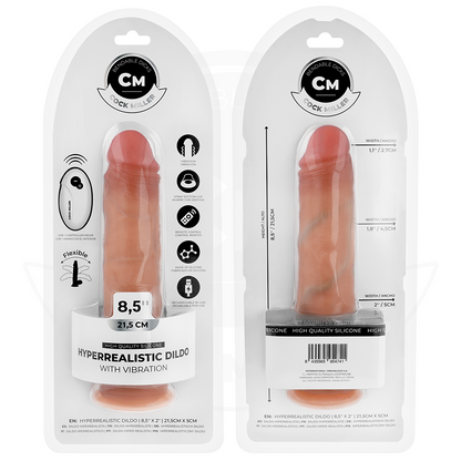 COCK MILLER - REALISTISK DILDO MED SUGEKOPP OG VIBRASJON MED FJERNKONTROLL 21,5 CM
