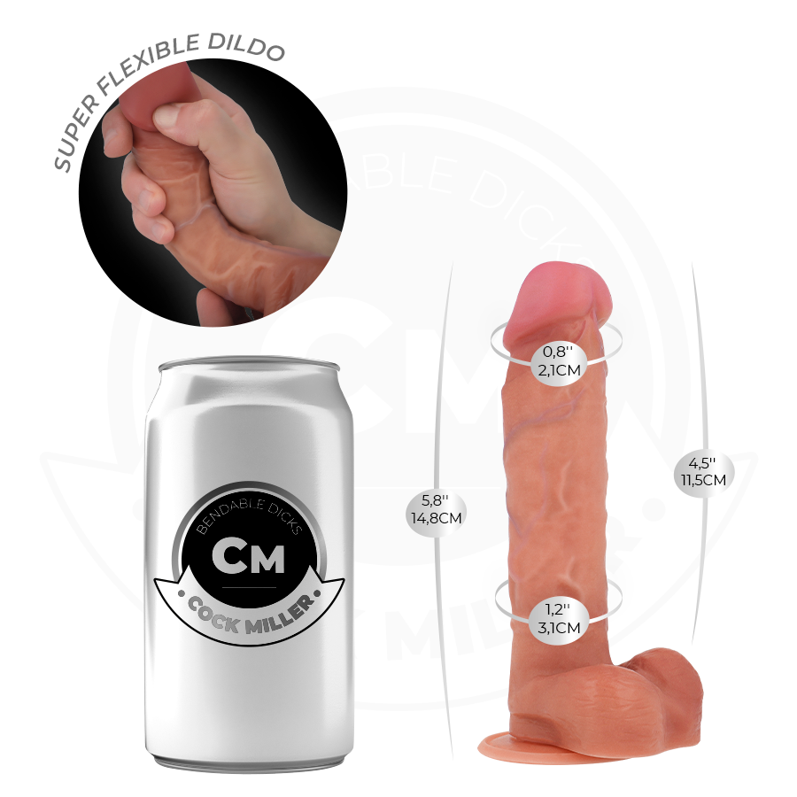 COCK MILLER - HYPERREALISTISK ARTIKULERBAR DILDO 14,8 CM