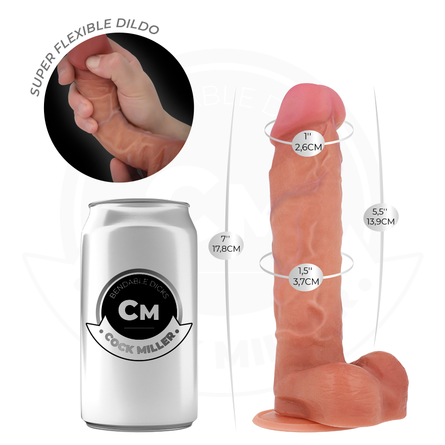 COCK MILLER - HYPERREALISTISK ARTIKULERBAR DILDO 17,8 CM