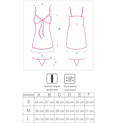 LIVCO CORSETTI FASHION - LUISE 1710 BABYDOLL + TONG BLACK L