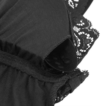 SUBBLIME - SVART BLOMSTRET BLONDEDETALJ TEDDY S/M