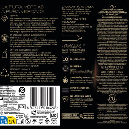 DUREX - TOTAL CONNECTION XL ULTRA FINE PLUS LATEKSFRI 10 ENHETER