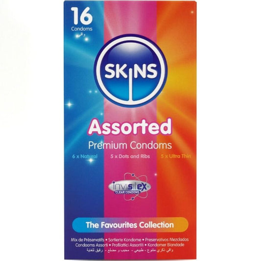 SKINS - ASSORTERTE PREMIUM KONDOMER PAKKE 16