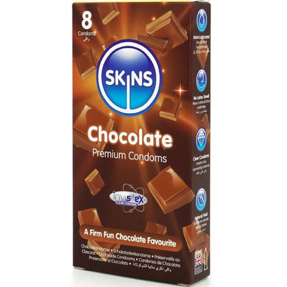 SKINS - SJOKOLADE PREMIUM KONDOMER PAKKE 8